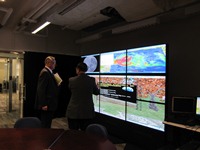 Prof. Eric Thomas (left), Vice-Chancellor, University of Bristol, UK, visited CUHK’s Institute of Space and Earth Information Science on 12 January 2012. Prof. Thomas was received by Prof. Lin Hui (right), Director of the Institute of Space and Earth Information Science.